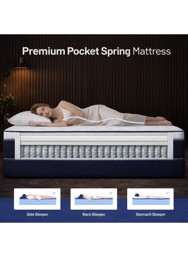 Rexal Home Sound Sleep Pocket Spring Mattress – 28 cm Thickness | Motion Isolation | Anti-Sag Support | Breathable Fabric | Antibacterial Protection | 7-Year Warranty | 180×210 cm - Image 3